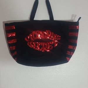 Victoria's Secret Black Tote with Red Sequin Accents